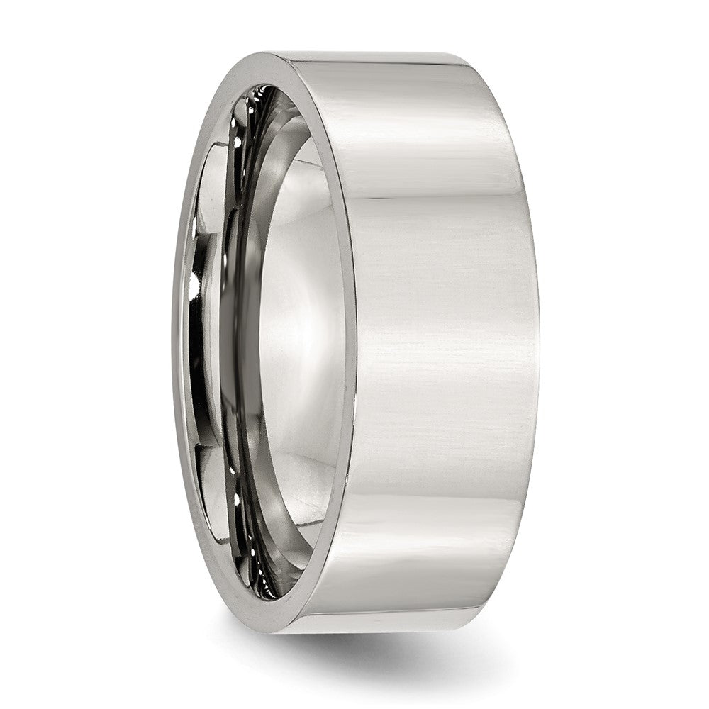Stainless Steel Polished 8mm Flat Band Size - 6