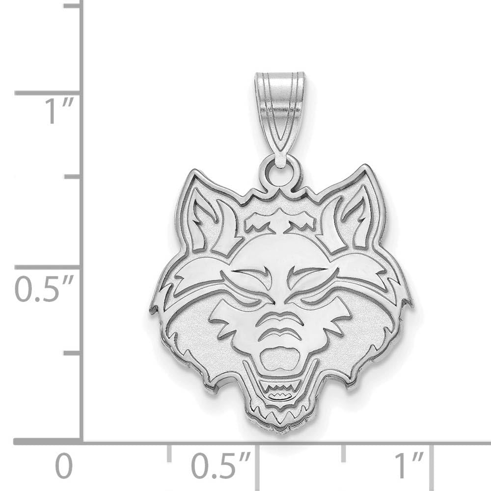 LogoArt Sterling Silver Arkansas State University Large Pendant Necklace