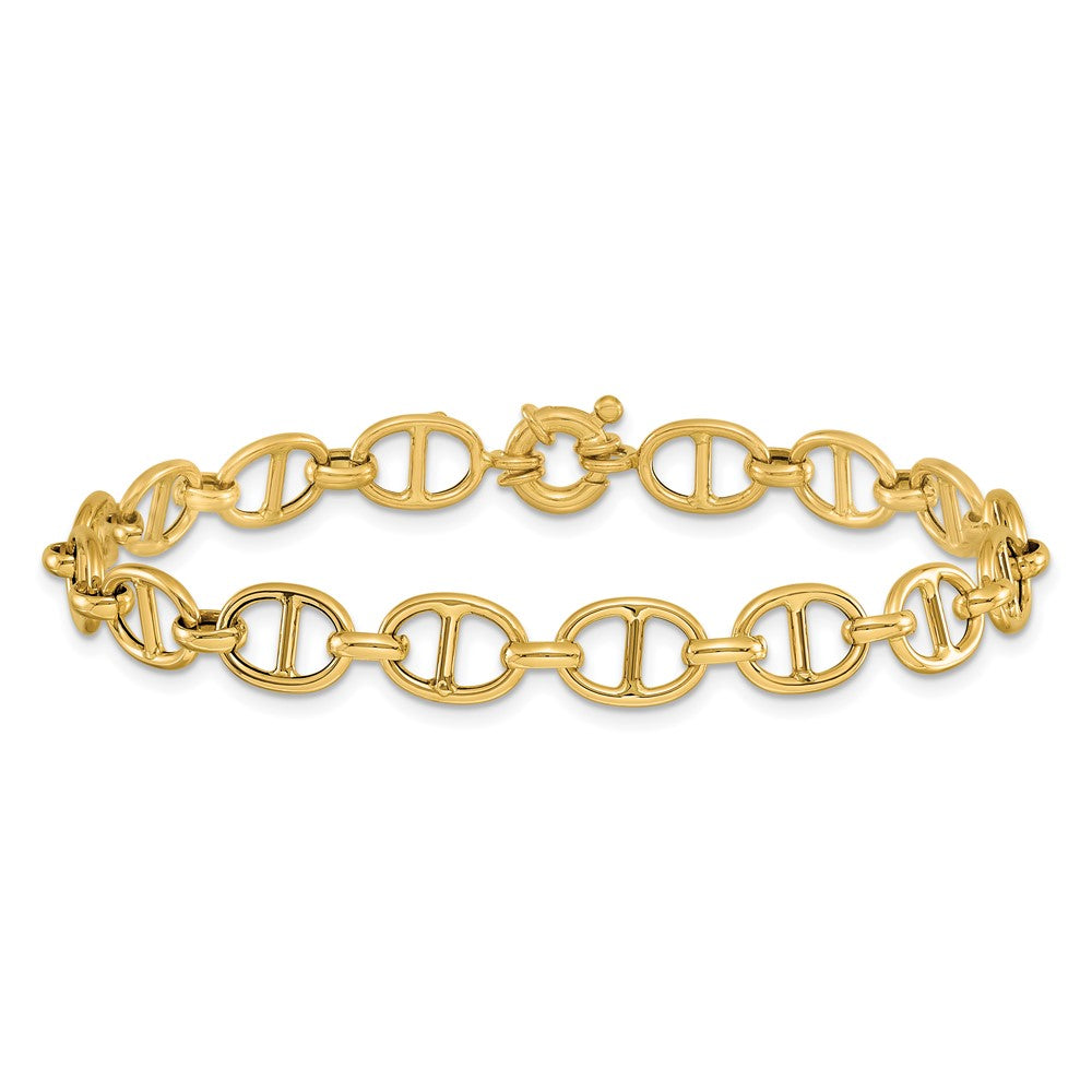14K Polished Fancy Link Bracelet 7.5  inches