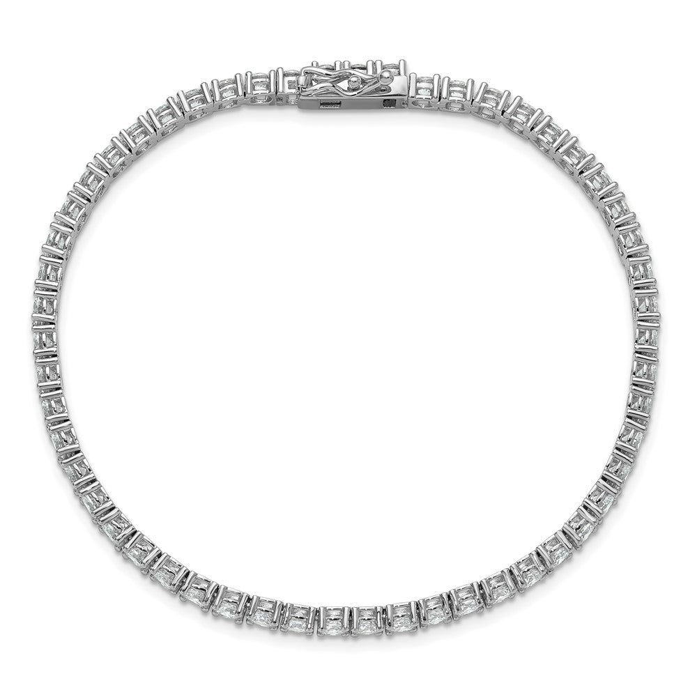 Sterling Shimmer Sterling Silver Rhodium-plated 3.5mm CZ 54 Stone 8 inch Bracelet 8 inches