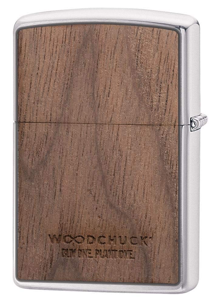 Zippo Woodchuck USA Walnut Brushed Chrome Pocket Lighter