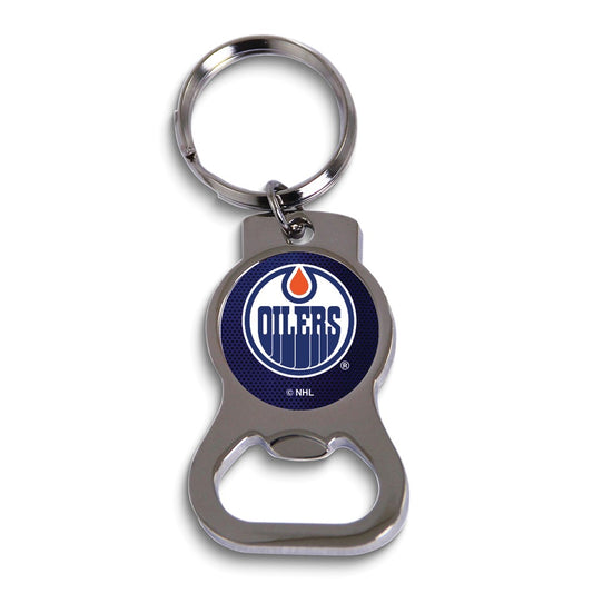 NHL Edmonton Oilers Silver-tone Bottle Opener Key Ring by Rico Industries