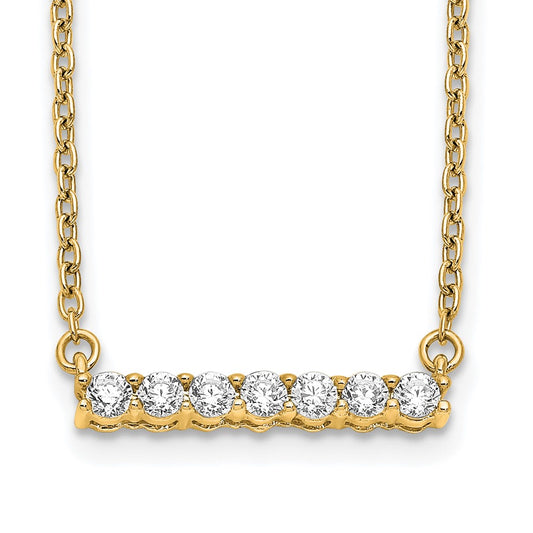 14k 1/4 carat Lab Grown Diamond VS/SI+ G+ 18 inch Bar Necklace