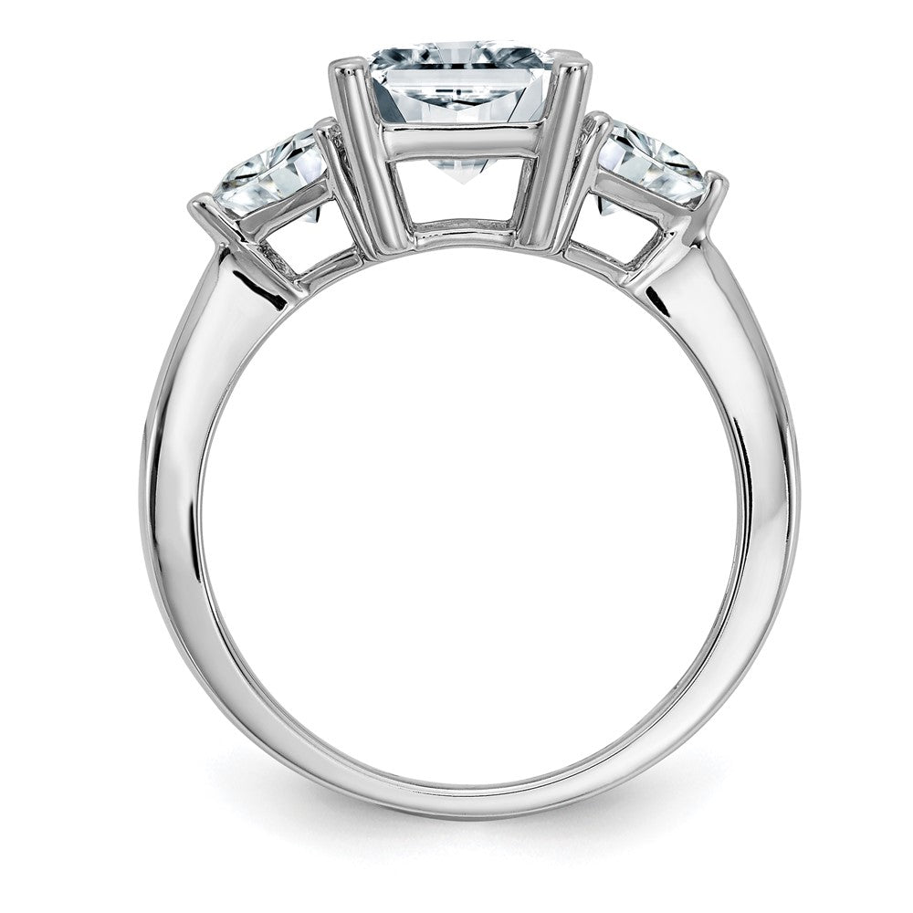 Sterling Silver  3-Stone CZ Engagement Ring
