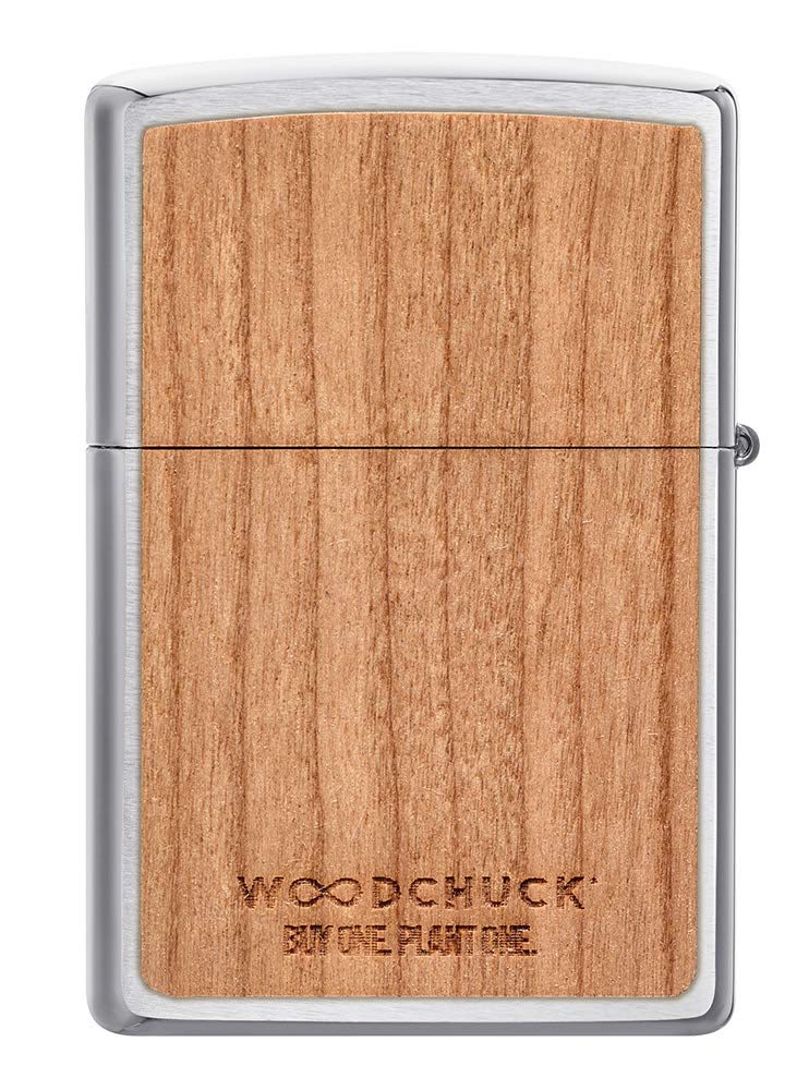 Zippo Woodchuck USA Cherry Brushed Chrome Pocket Lighter