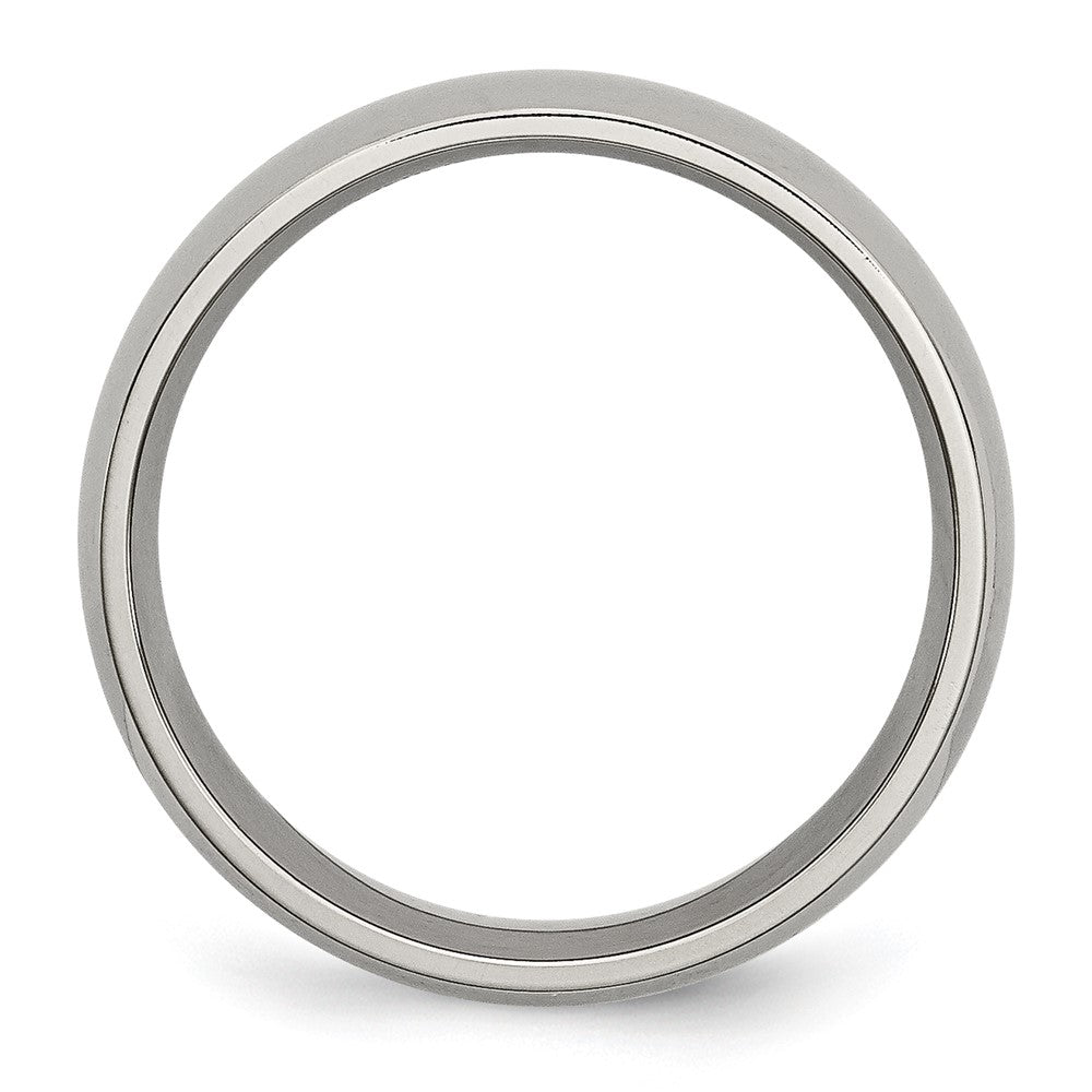 Titanium Polished 7mm Half Round Band Size - 6.5
