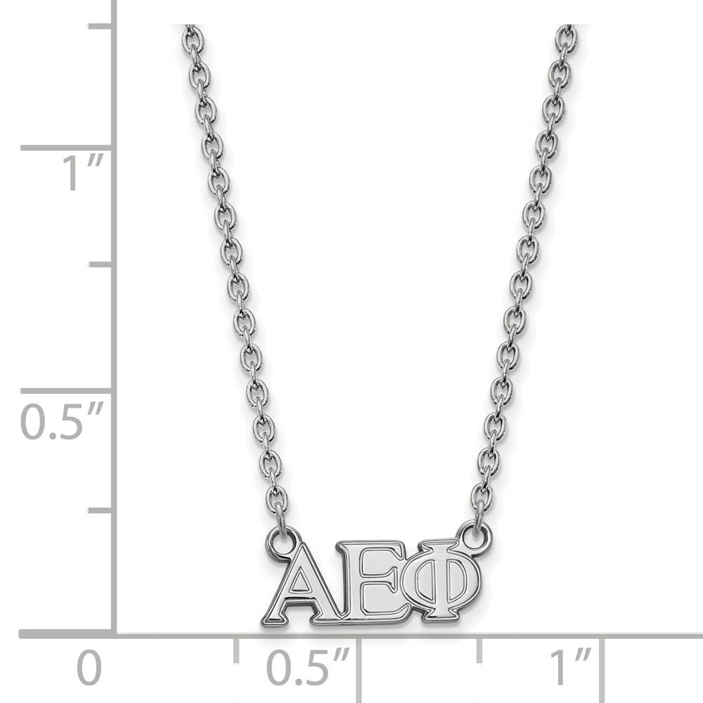 Sterling Silver 18in Official Licensed Greek Sororities Alpha Epsilon Phi Medium Pendant w/ Necklace