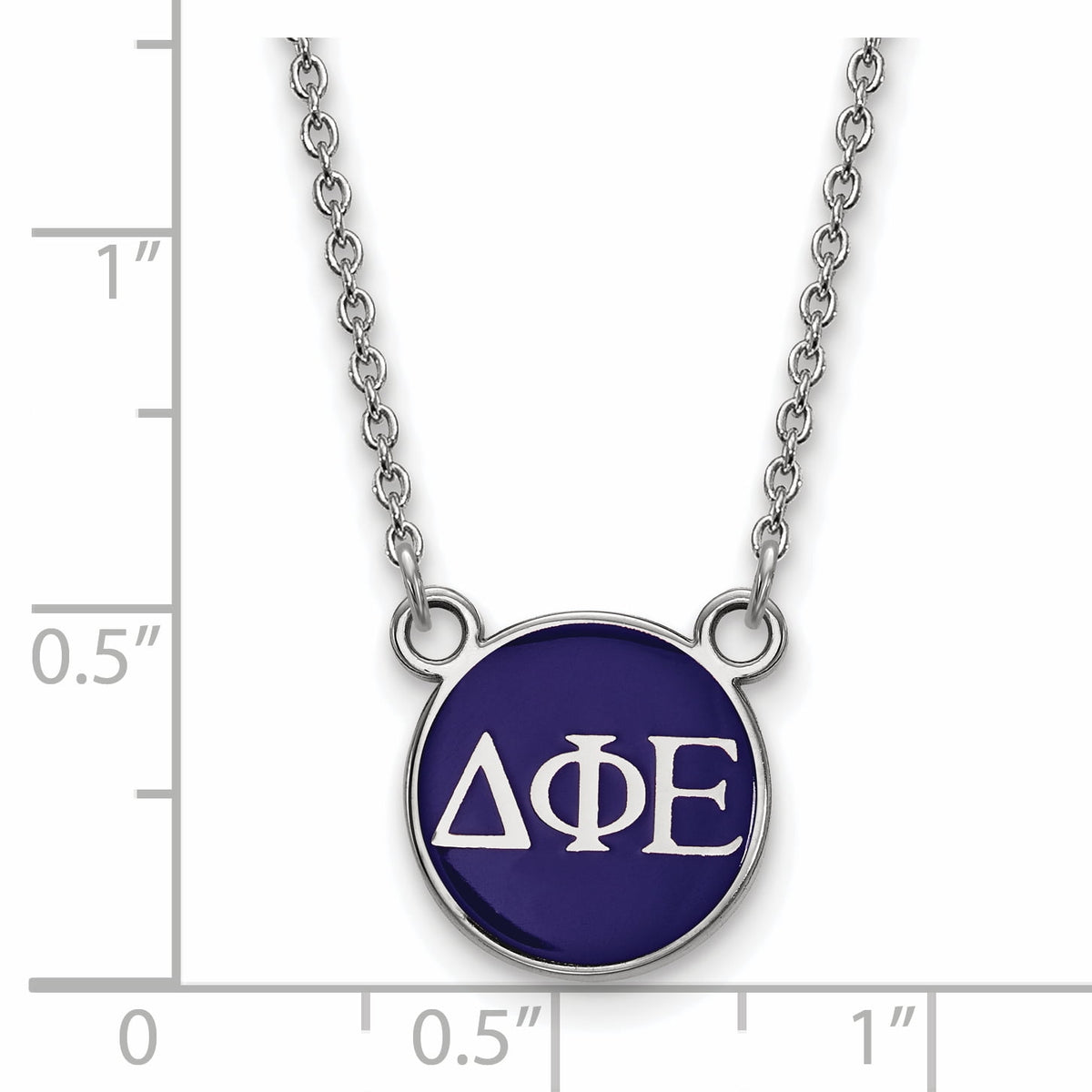 Sterling Silver 18in Official Licensed Greek Sororities Delta Phi Epsilon (???) XS Enamel Pendant w/Necklace