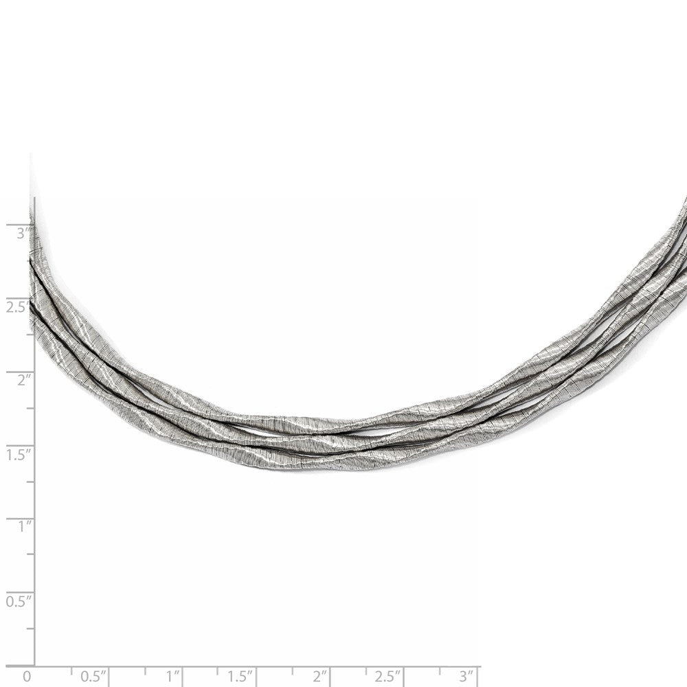 Sterling Silver Rhodium-plated 3-strand with 2in ext. Necklace