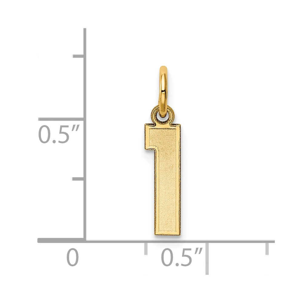 14k Small Satin Number 1 Charm