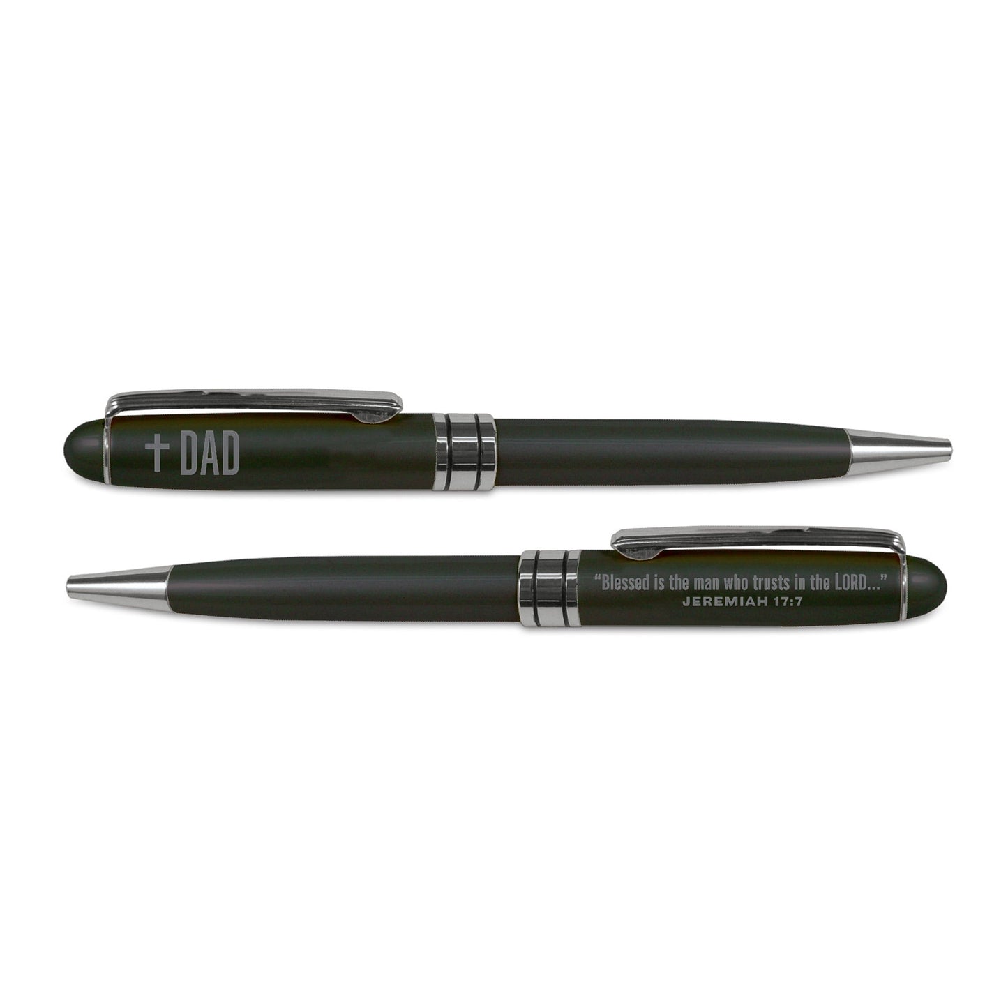 Lighthouse Christian Products Dad Cross And Verse Black Twist Pen in Kraft Gift Box