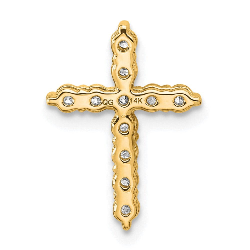 14k 1/3 carat Lab Grown Diamond VS/SI+ G+ Cross Chain Slide Pendant