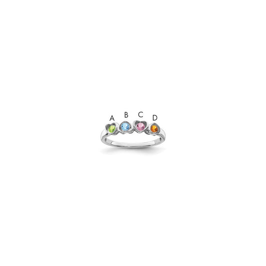 Sterling Silver Rhodium-plated Family Jewelry Mounting