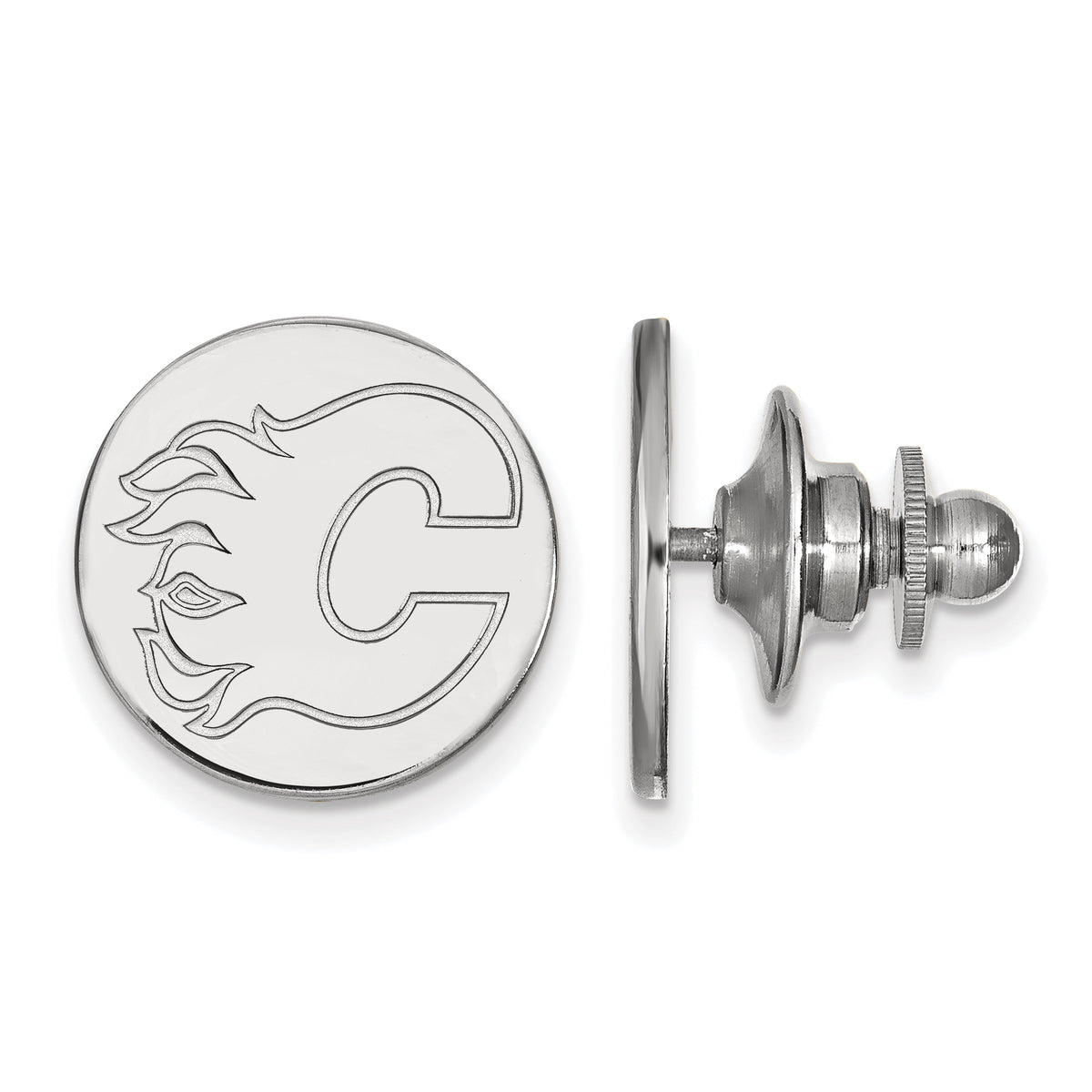 Sterling Silver NHL Hockey LogoArt Official Licensed Calgary Flames Lapel Pin