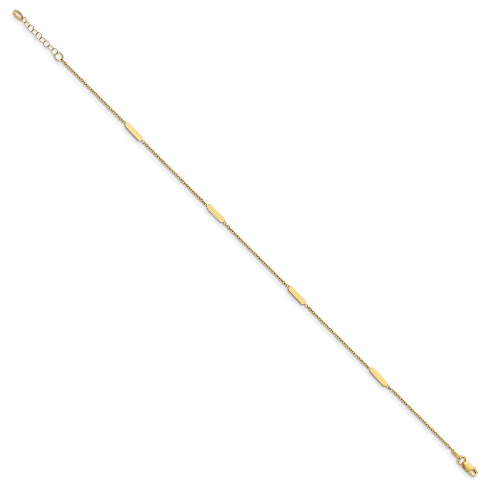 14K Polished w/1 in ext. Anklet