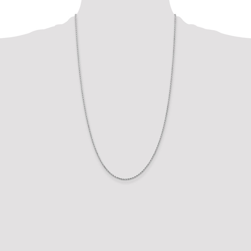 10k White Gold 1.5mm Diamond-cut Rope Chain