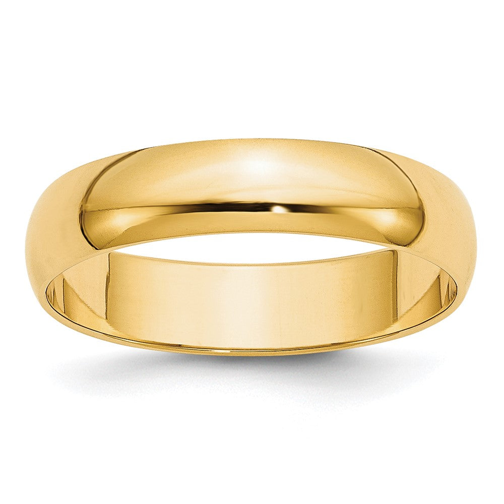 10k Yellow Gold 5mm Lightweight Half Round Wedding Band Size 9.5