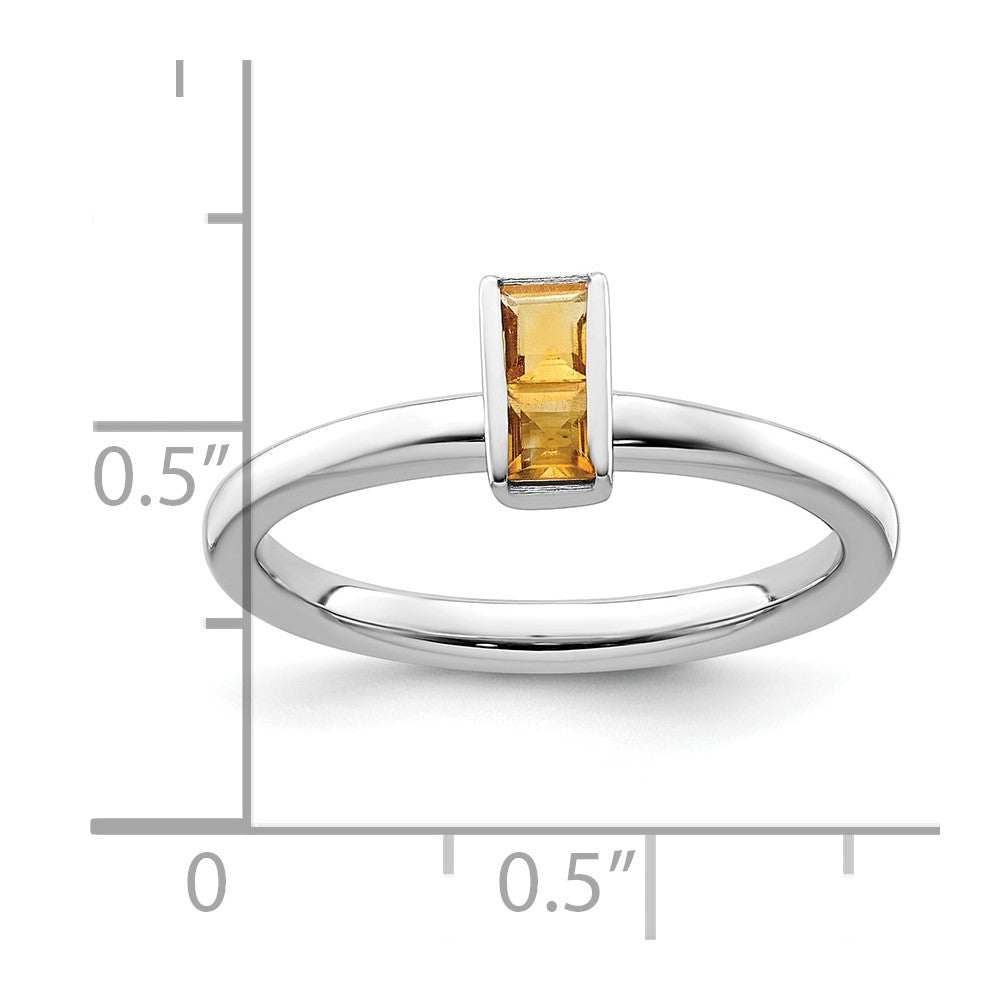Sterling Silver Stackable Expressions Citrine Ring