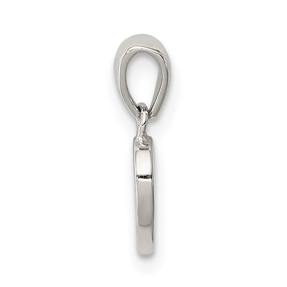 Sterling Silver Rhodium-plated Polished Heart Pendant