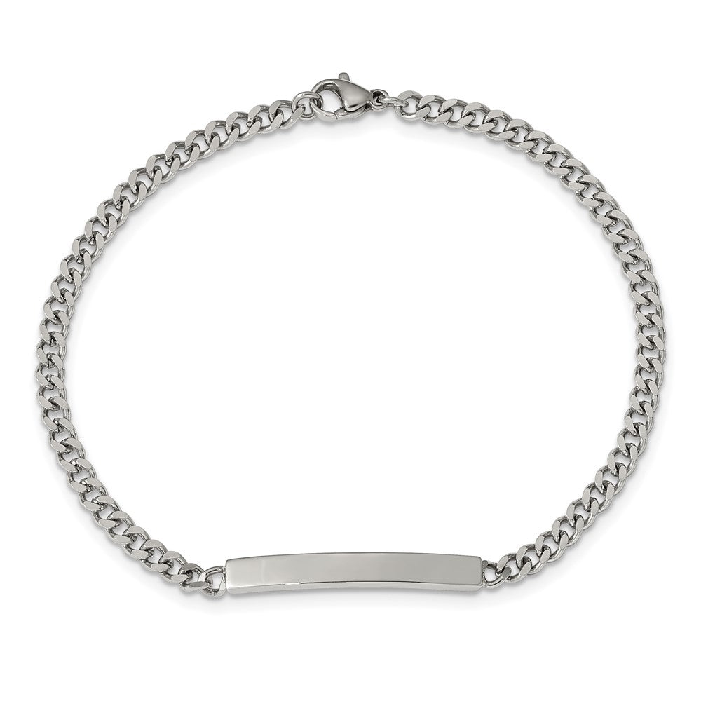 Stainless Steel Polished Flat Curb Chain 8.5in ID Bracelet 8.5 inches