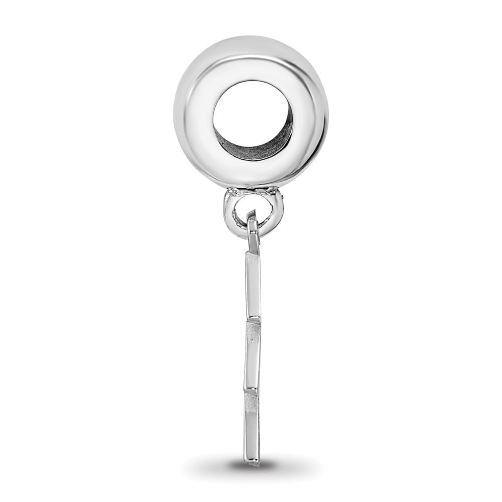 Sterling Silver Rh-Plated Logoart Delta Vertical Letters On Bea (0.63 X 0.17) Made In United States ddd005bd1-ss