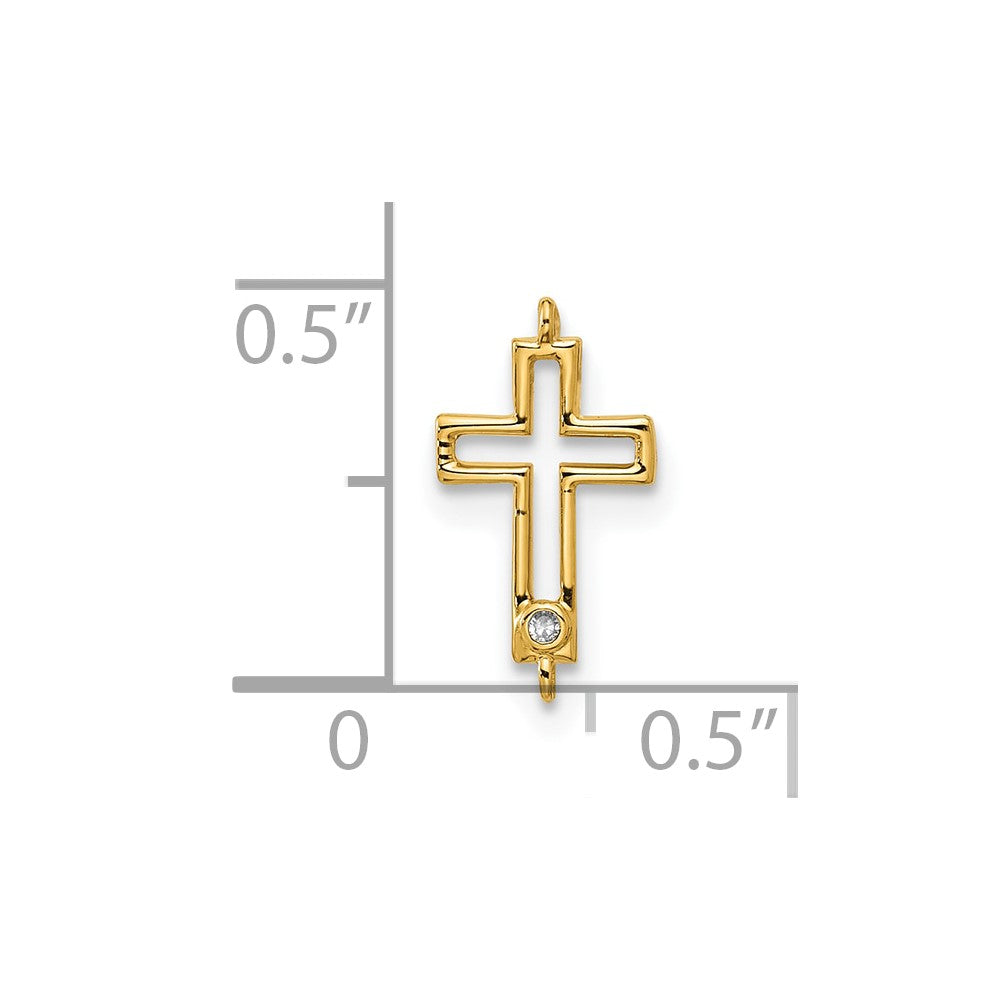 Stella & Dot 10ky Diamond Cross Charm Element