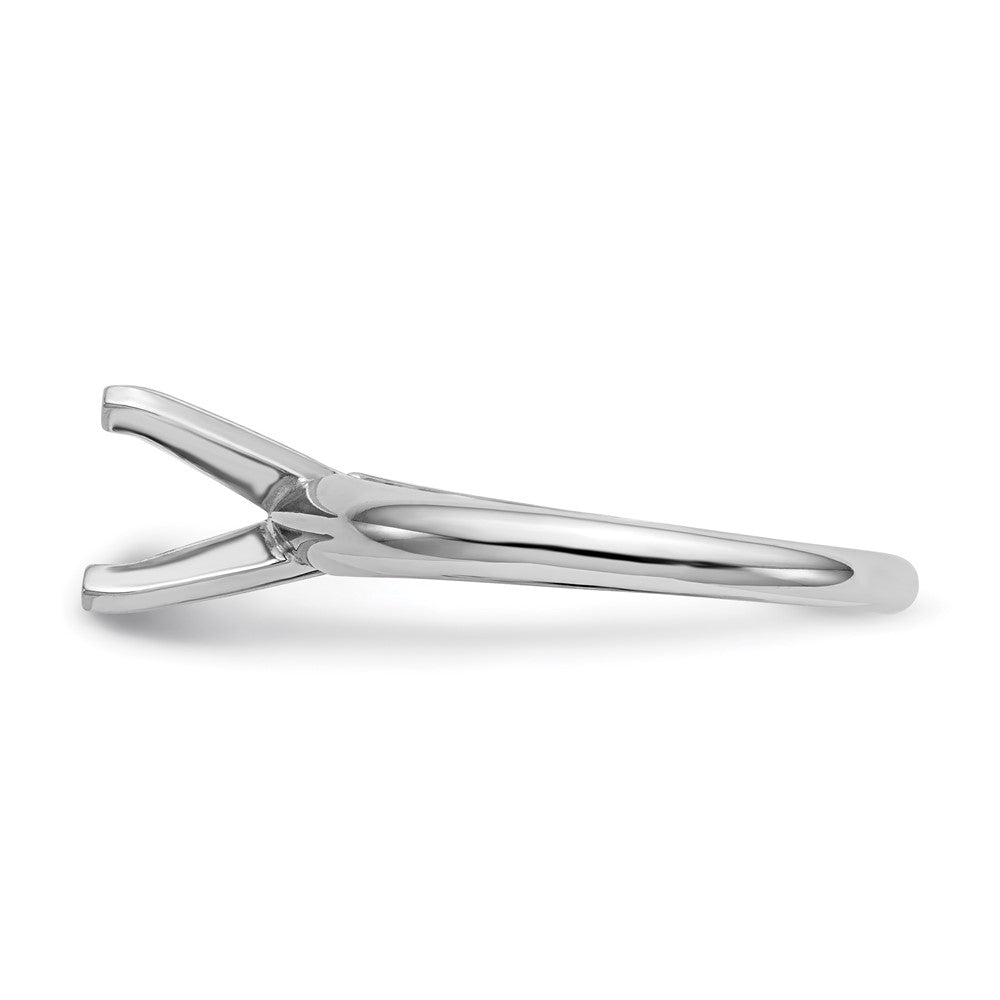 14k White Gold 4.7mm Medium-Weight Half-Round 4-Prong Princess Solitaire Ring Mounting