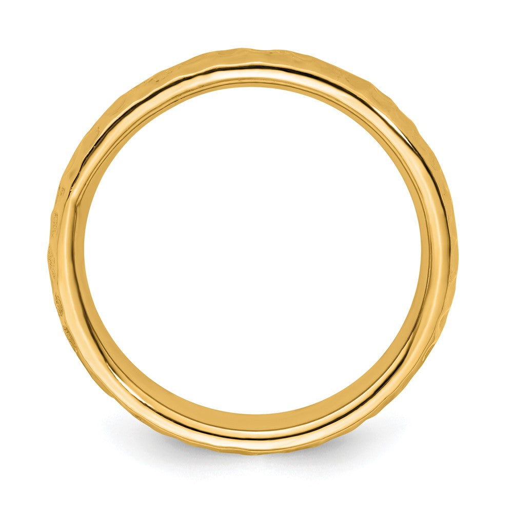 Sterling Silver Stackable Expressions Gold-plated Ring Size -8