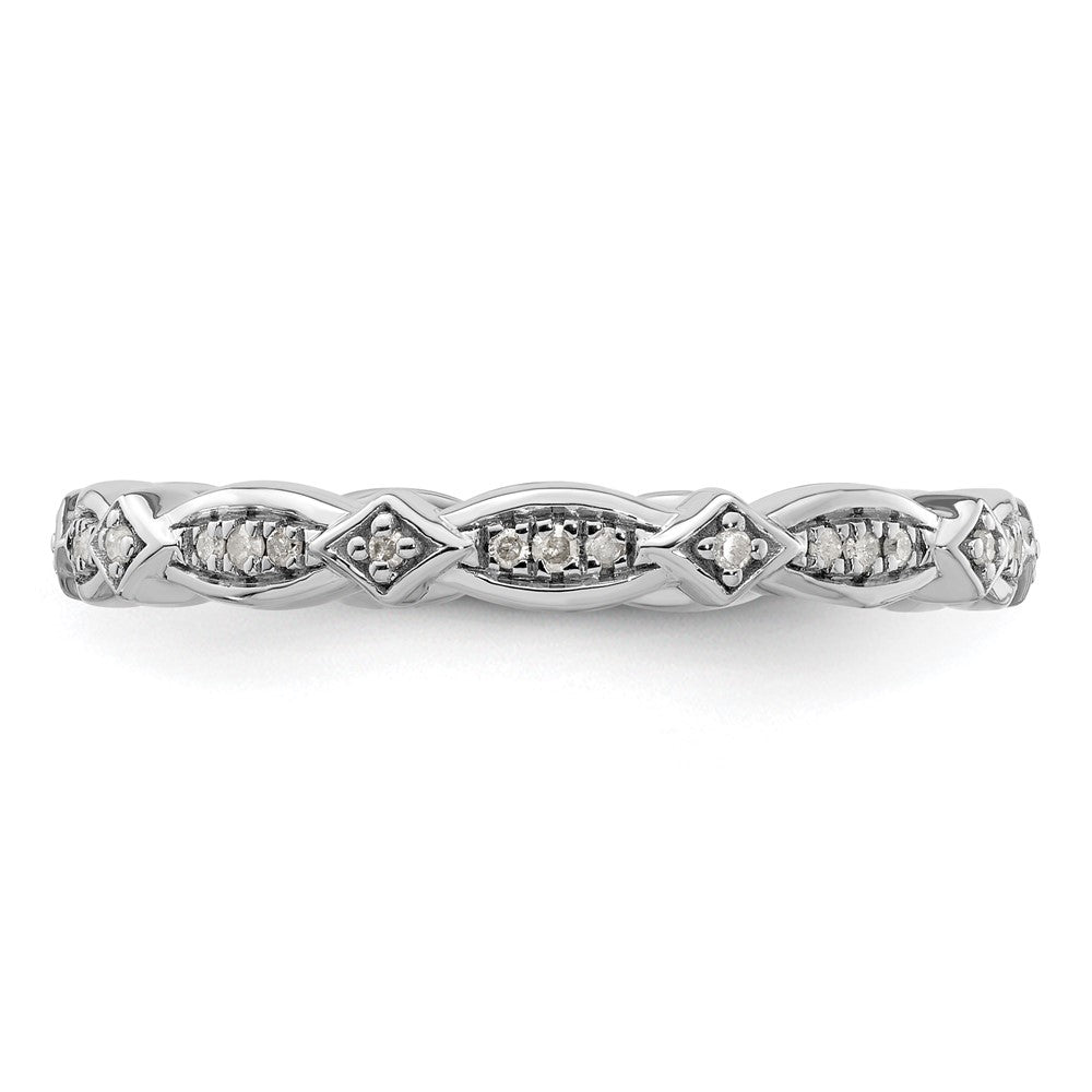 Sterling Silver Stackable Expressions Diamond Ring Size -5