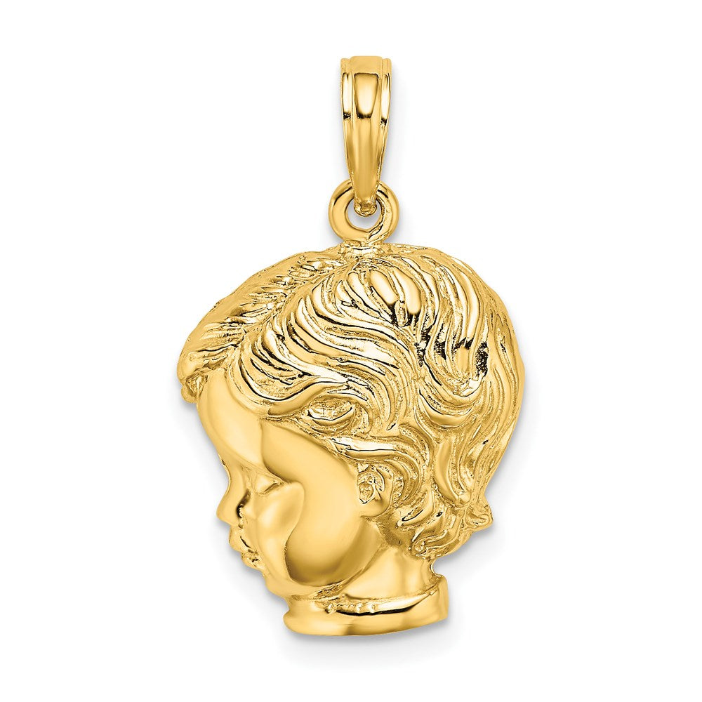14k Gold Boy Head Charm