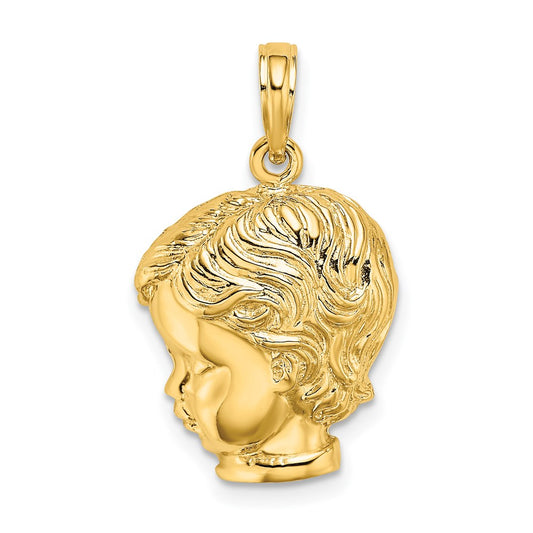 14k Gold Boy Head Charm