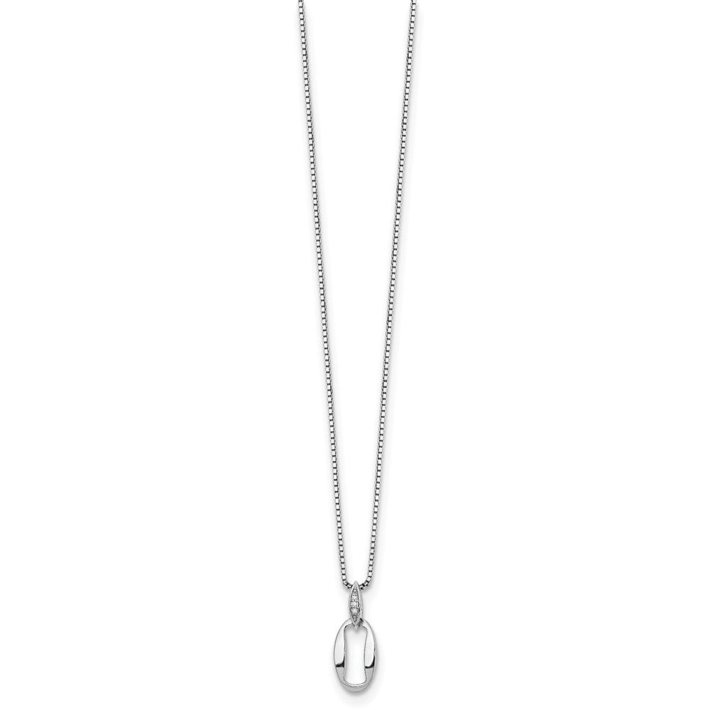 White Ice Sterling Silver Rhodium-plated 18 Inch Diamond Necklace with 2 Inch Extender 18 Inches