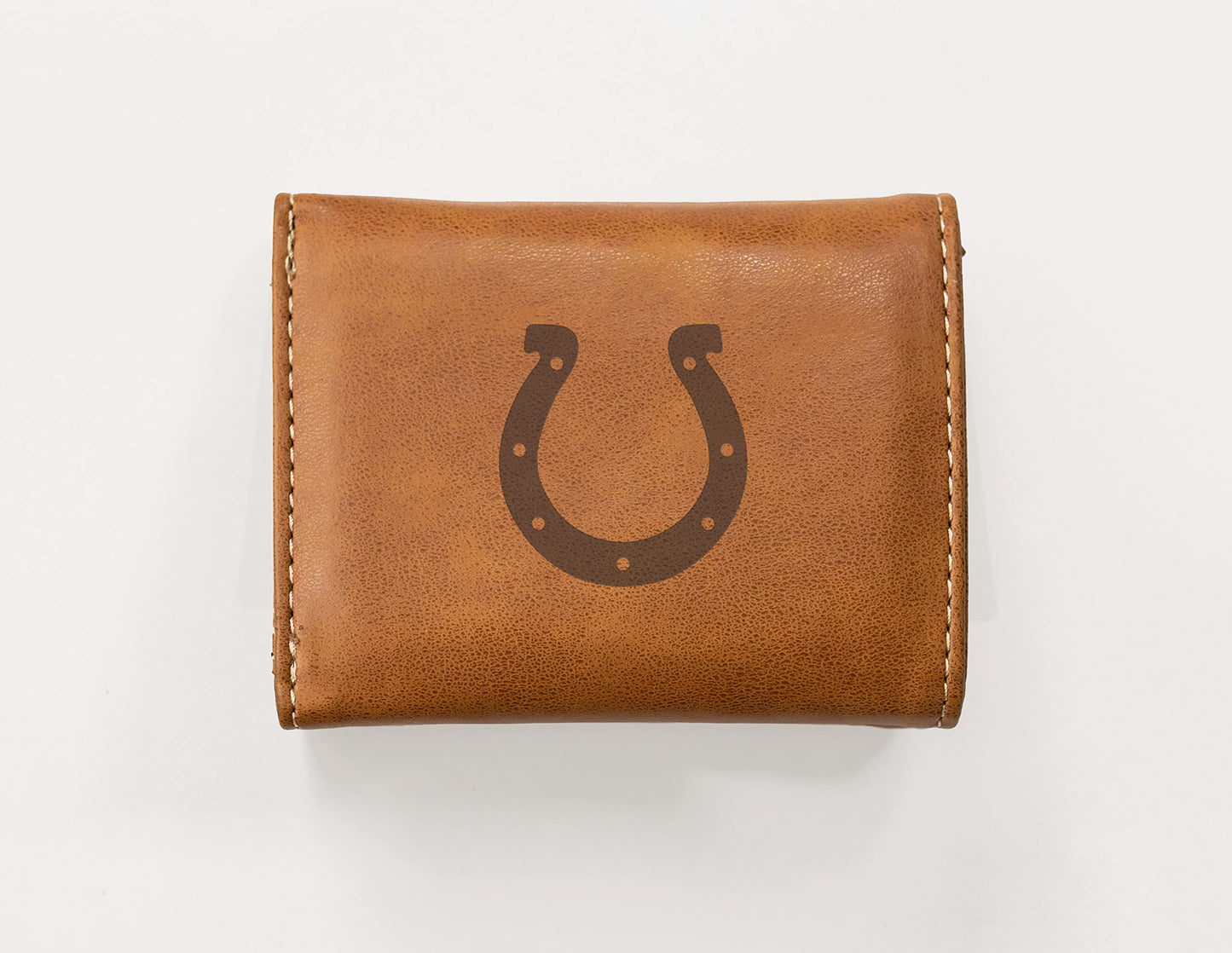 Football Rico Industries Indianapolis  Brown Laser Engraved Trifold Laser Engraved Tri-Fold Wallet - Men's Accessory