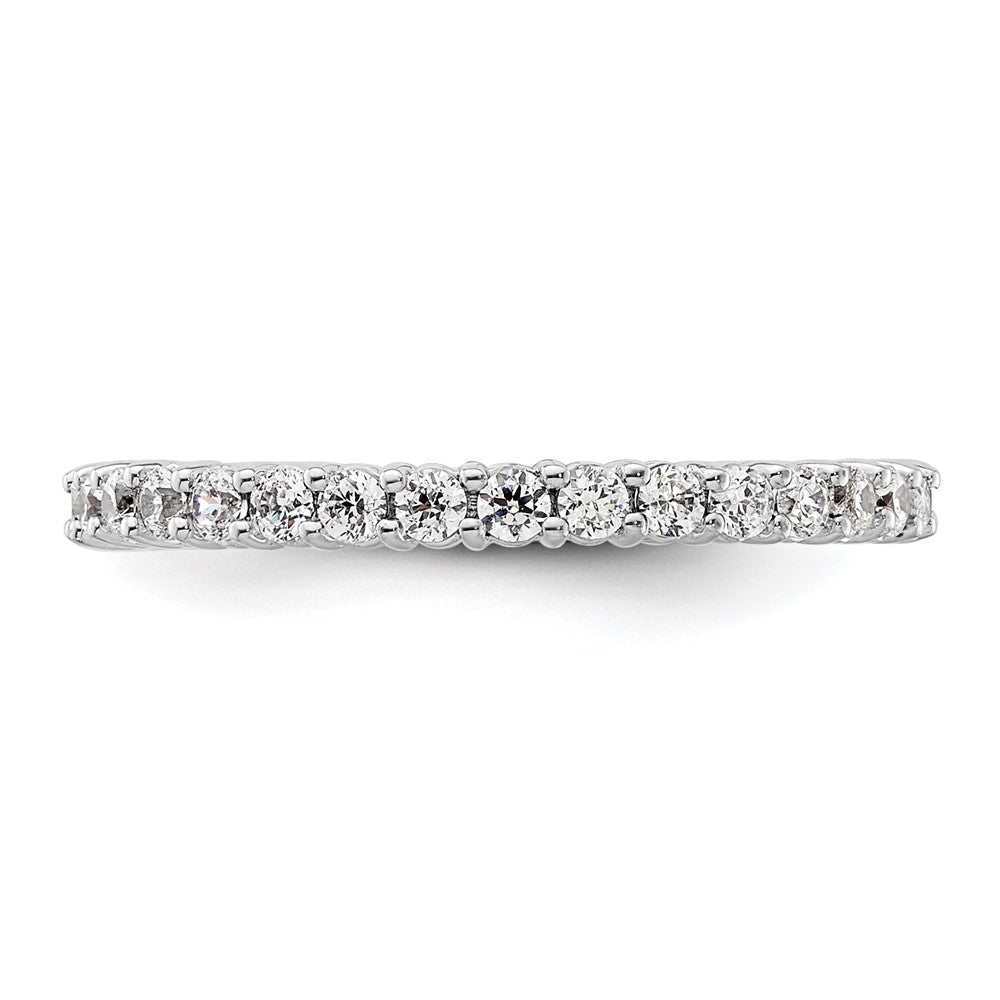 14k White Gold Polished Size 4 Shared Prong 1/2 carat Diamond Complete Eternity Band