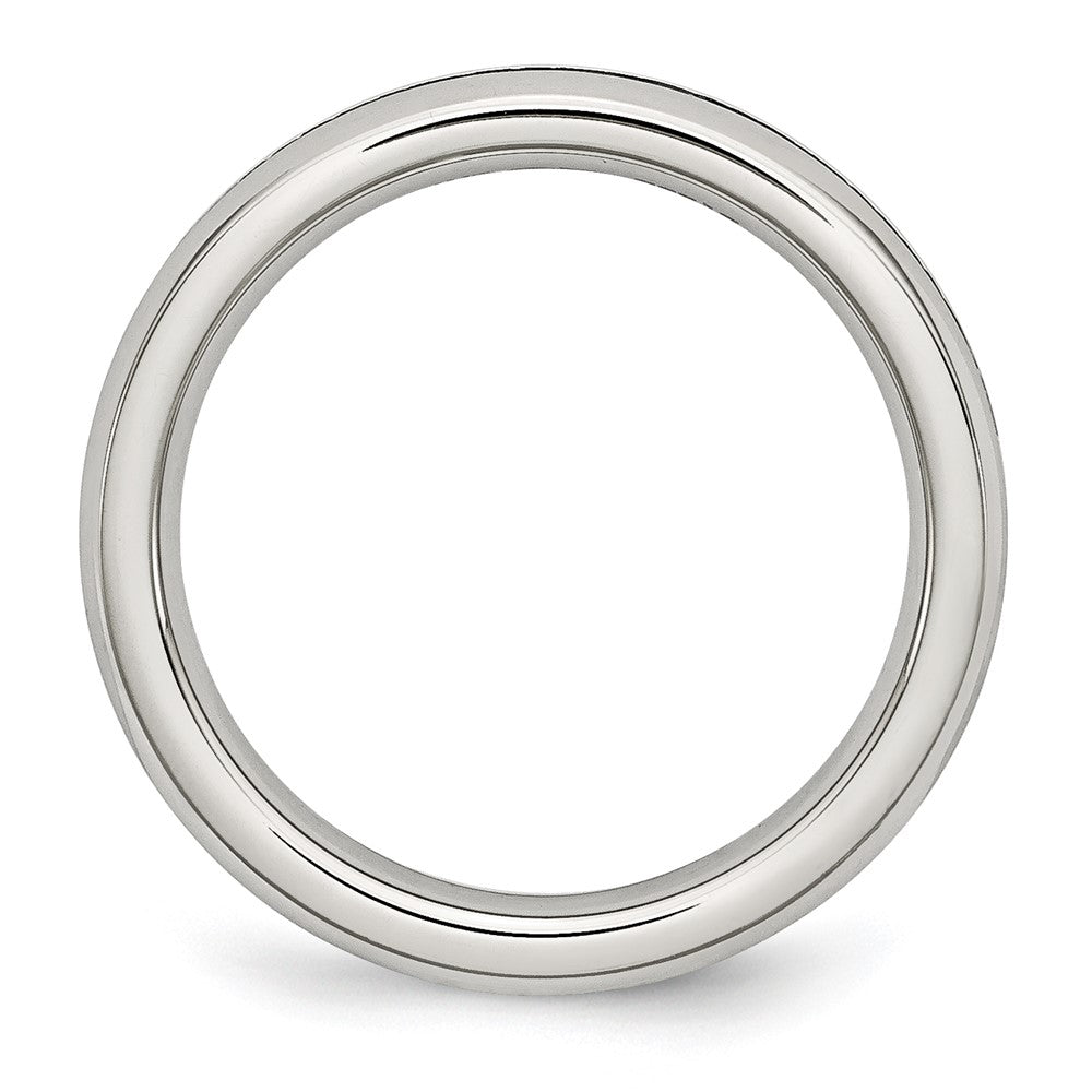 Stainless Steel Polished 4mm September Blue CZ Ring Size - 8