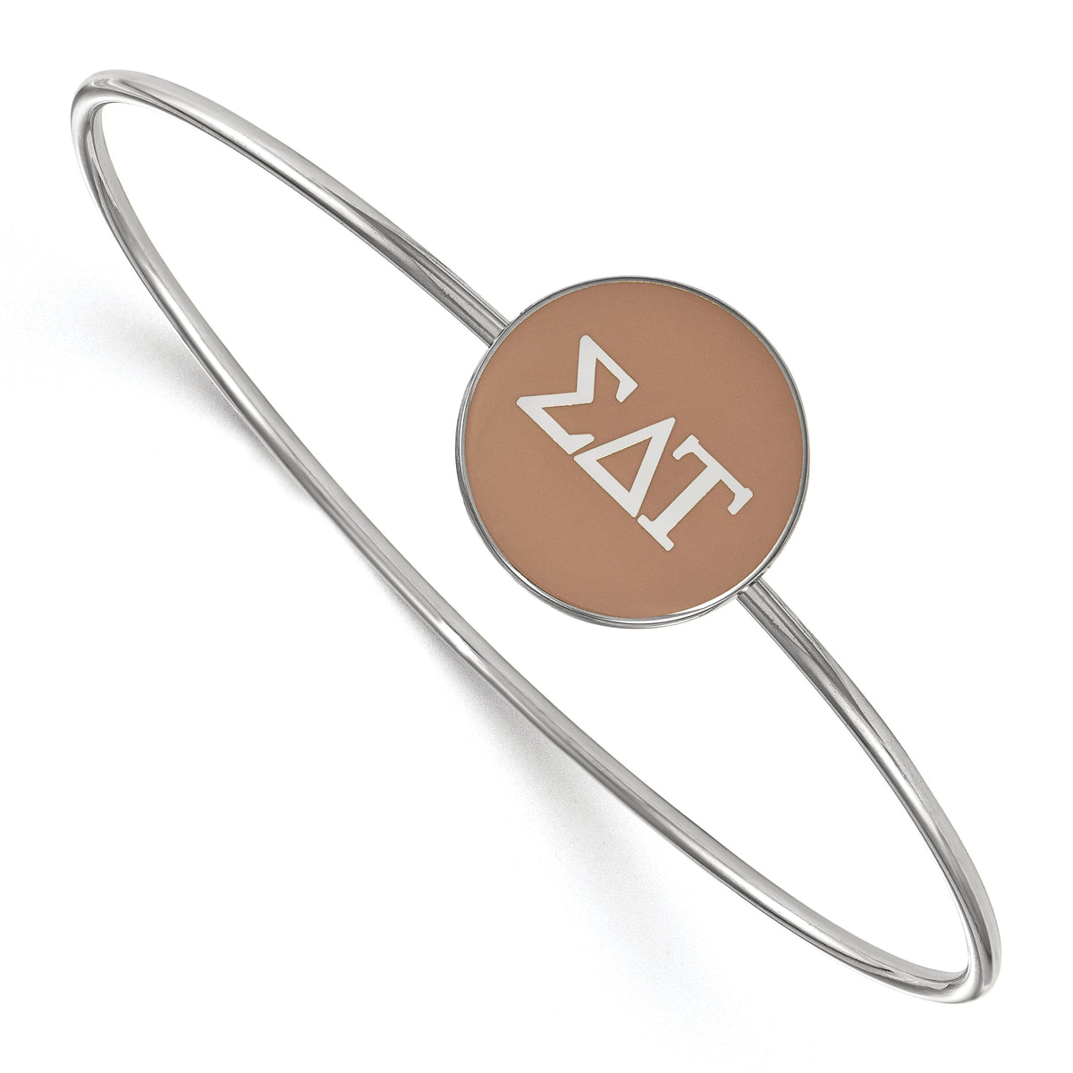 Sterling Silver Official Licensed Greek Sororities Sigma Delta Tau Enameled Slip-on Bangle