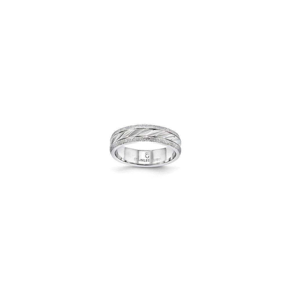 Stainless Steel 6mm D/C Edge Gents Ring