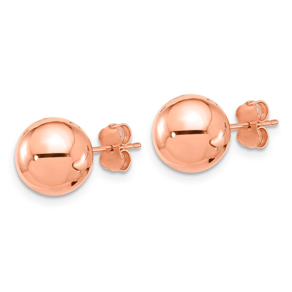 14K Rose Gold 10mm Ball Stud Earrings
