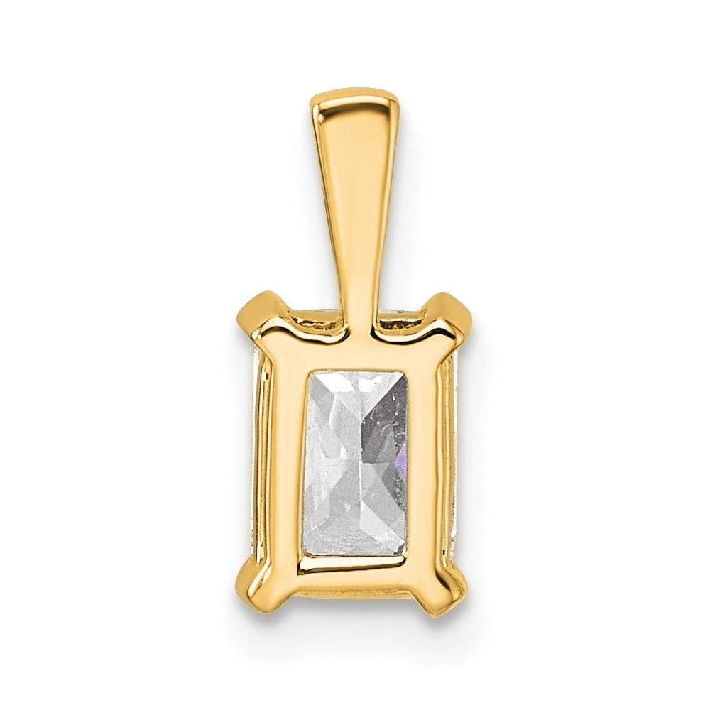 14k 1 carat Lab Grown Diamond VS/SI+ G+ Radiant Complete Four Prong Pendant