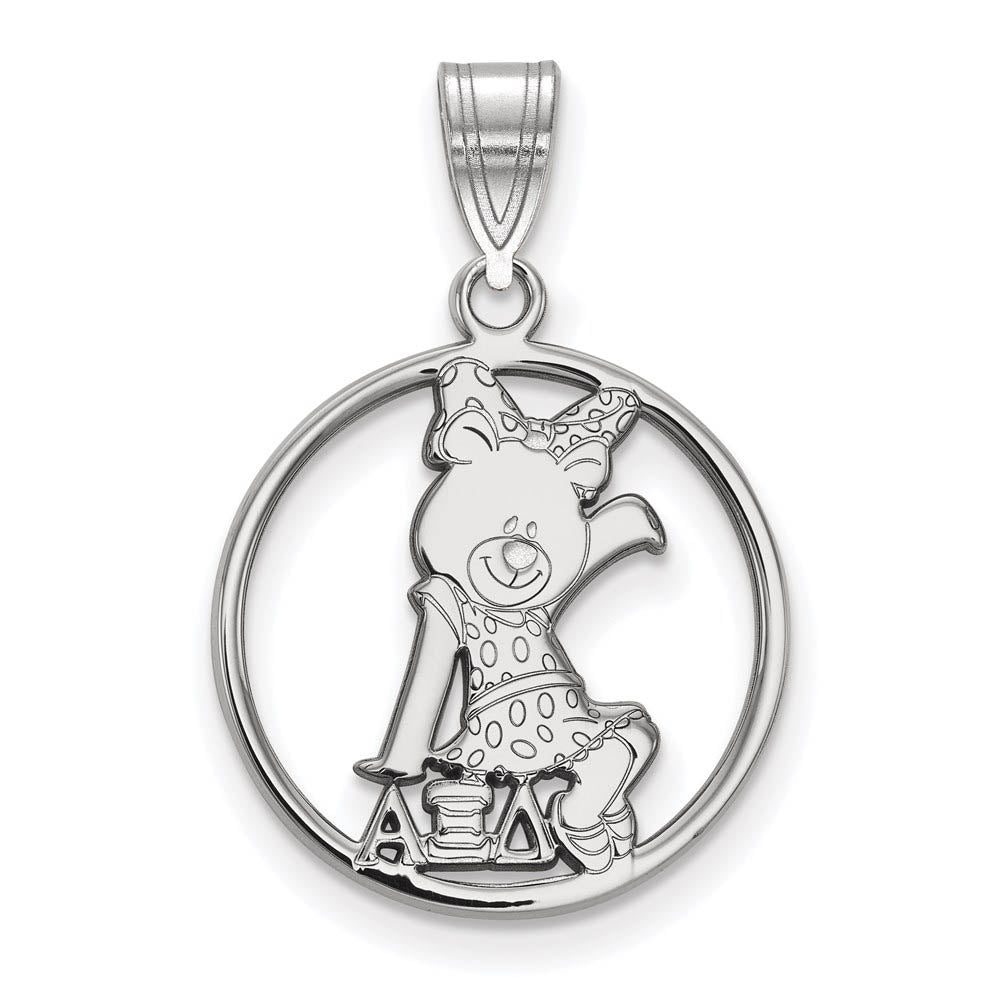 Sterling Silver Alpha Xi Delta Medium Circle Pendant