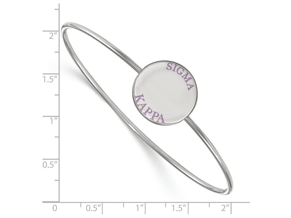 Sterling Silver Official Licensed Greek Sororities Sigma Kappa (??) Enameled Slip-on Bangle