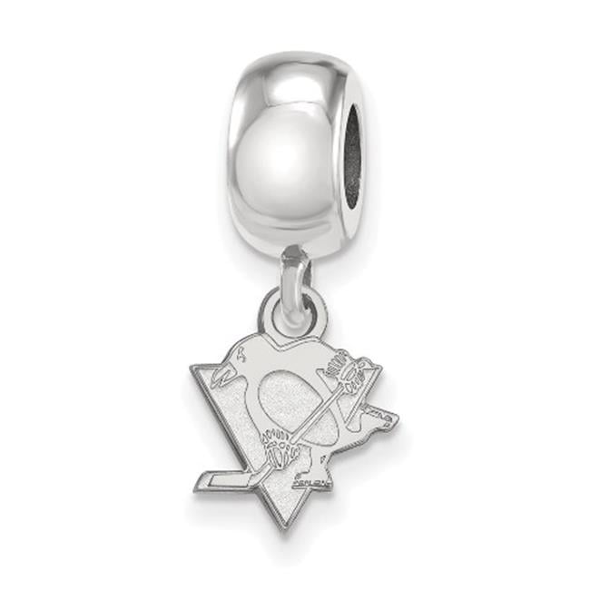 LogoArt SS030PEN Sterling Silver NHL Pittsburgh Penguins Dangle Bead Charm, Extra Small