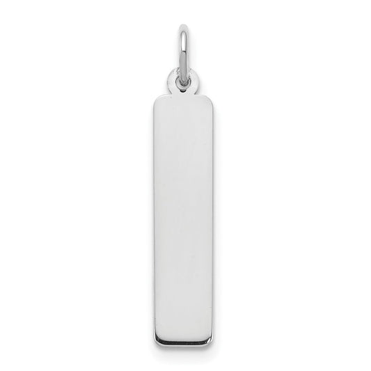 10k White Gold Medium Blank Bar Charm