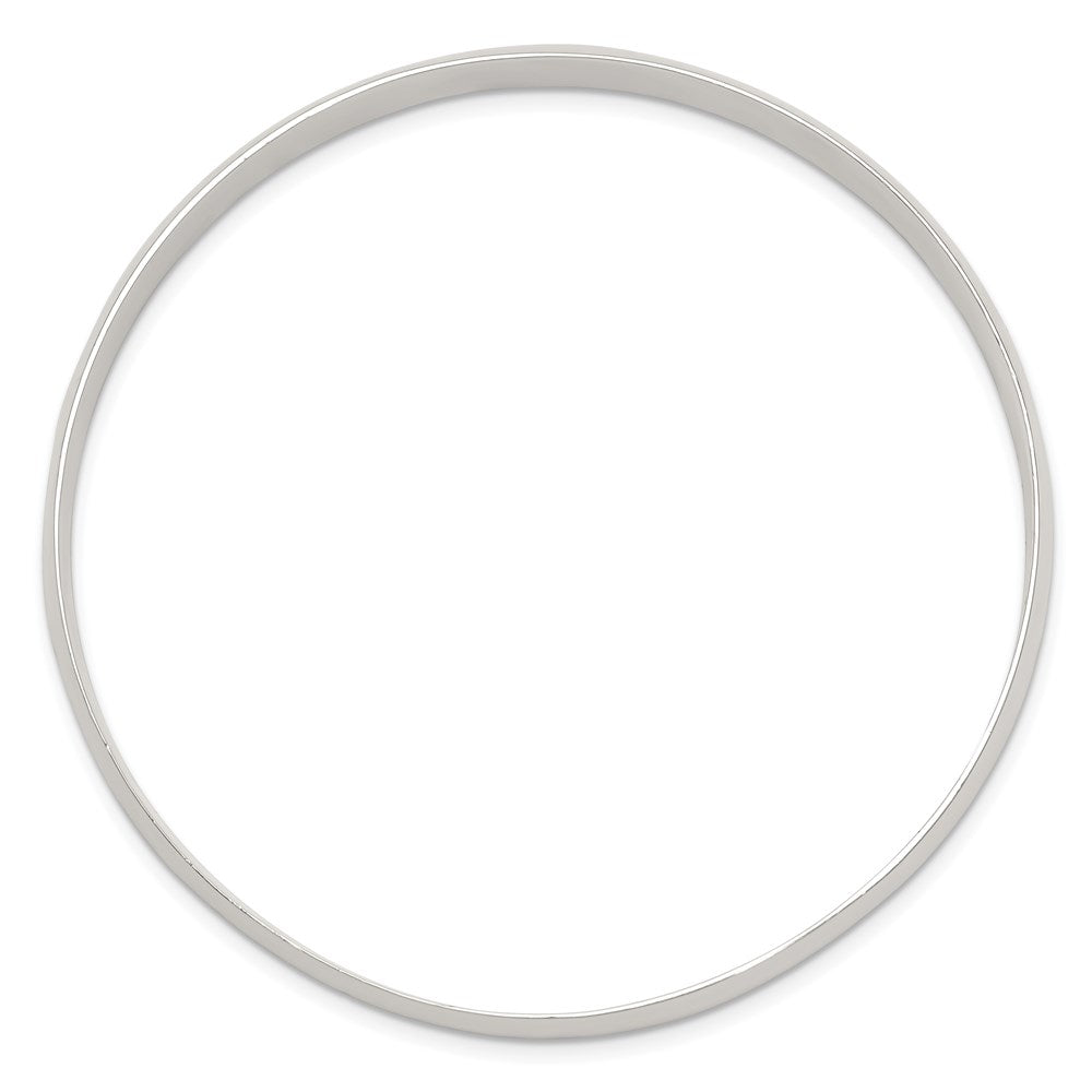 Sterling Silver 9.75mm Solid Polished Plain Slip-On Bangle Bracelet 7.5 inches