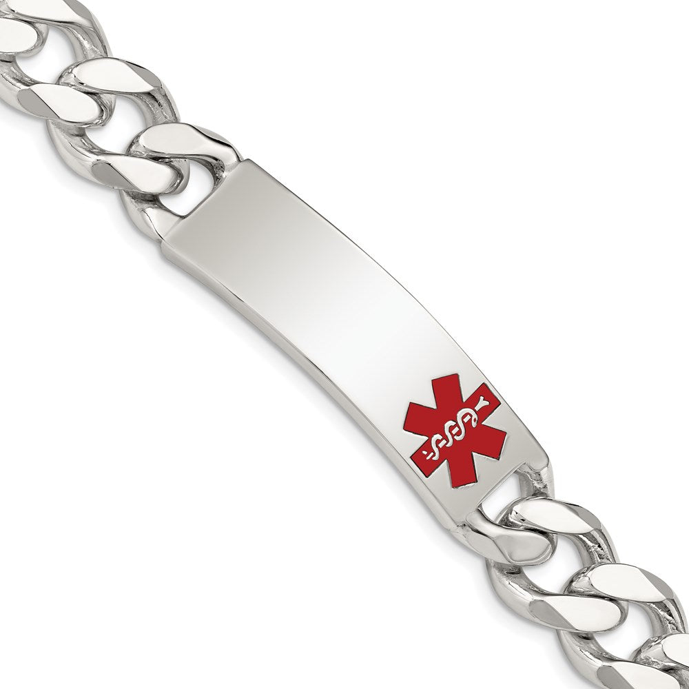 Sterling Silver Polished Medical Curb Link ID Bracelet 7.5 inches