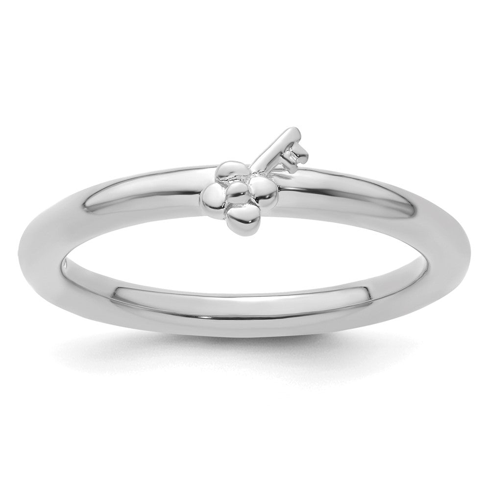 Sterling Silver Stackable Expressions Rhodium Key Ring