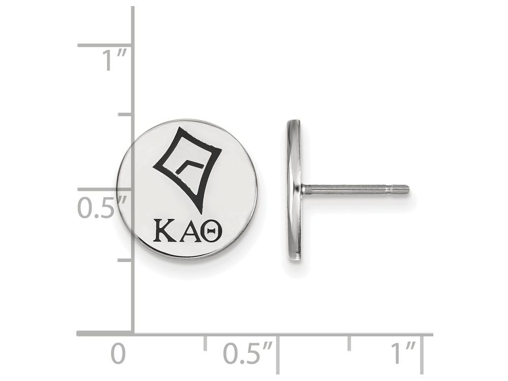 Sterling Silver Official Licensed Greek Sororities Kappa Alpha Theta (???) Enameled Post Earrings