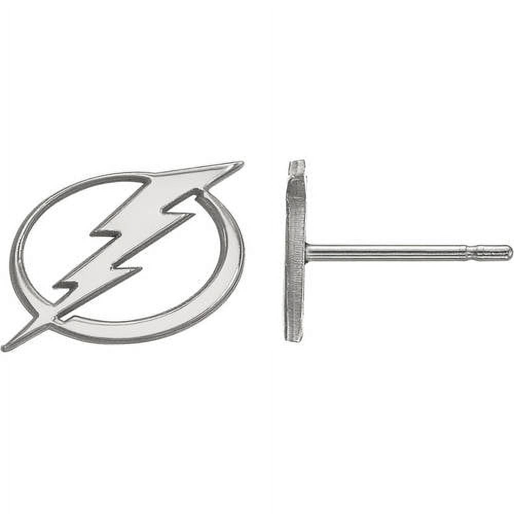 LogoArt 14K White Gold NHL LogoArt Tampa Bay Lightning XS Post Earrings