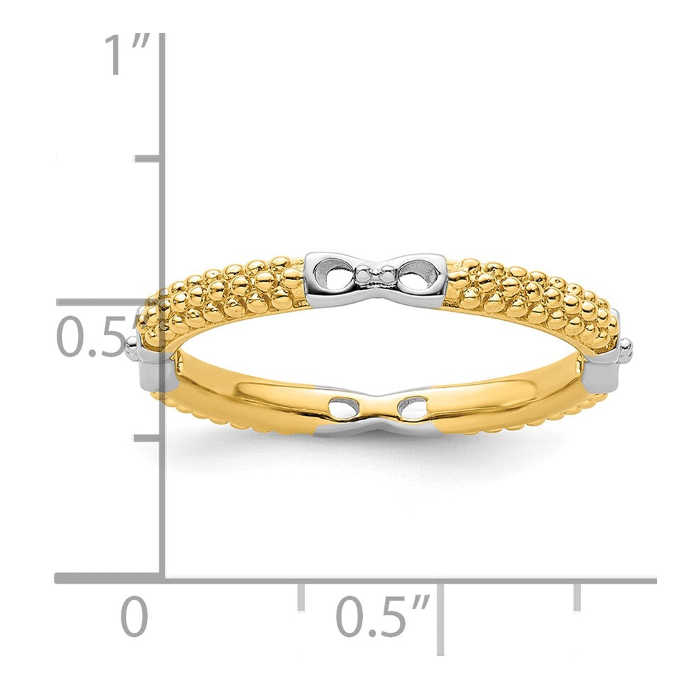 Sterling Silver Stackable Expressions Gold-plated Polished Ring