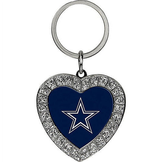 Luggage Spotters Dallas Cowboys Bling Rhinestone Heart Keychain